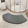 thumbnail image 4 of PALIFEUR Super Non-Slip Bathroom Rugs, 12x39" Curved Cobblestone Embossed Bath Rug Quick-drying Highly Absorbent Bathroom Mat Washable Fanned Bath Mats for Bathroom Corner Tub, Dark Gray, 4 of 5