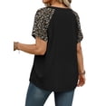 thumbnail image 5 of WellSize Plus Size T Shirts for Women Color Block Short Sleeve Tunic Tops Casual V Neck Summer Blouses, 5 of 8