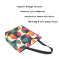 thumbnail image 3 of FORMRS Womens Canvas Tote Bag with Zipper Inner Pocket Shoulder Handbag, Retro Geometric, 3 of 7