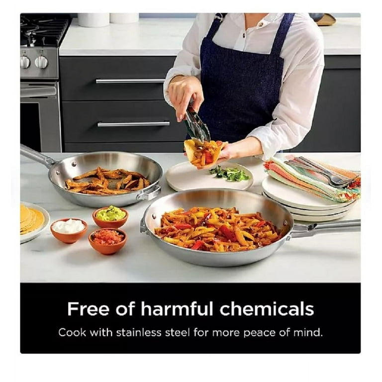 Ninja EverClad 12-Piece Stainless Steel Cookware Set, Oven Safe to