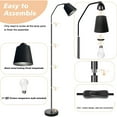 thumbnail image 3 of SUSUZI 60 inch Black Floor Lamp for Bedroom Living Room, Modern Dimmable Standing Lamps - Bulb Included, 3 of 9