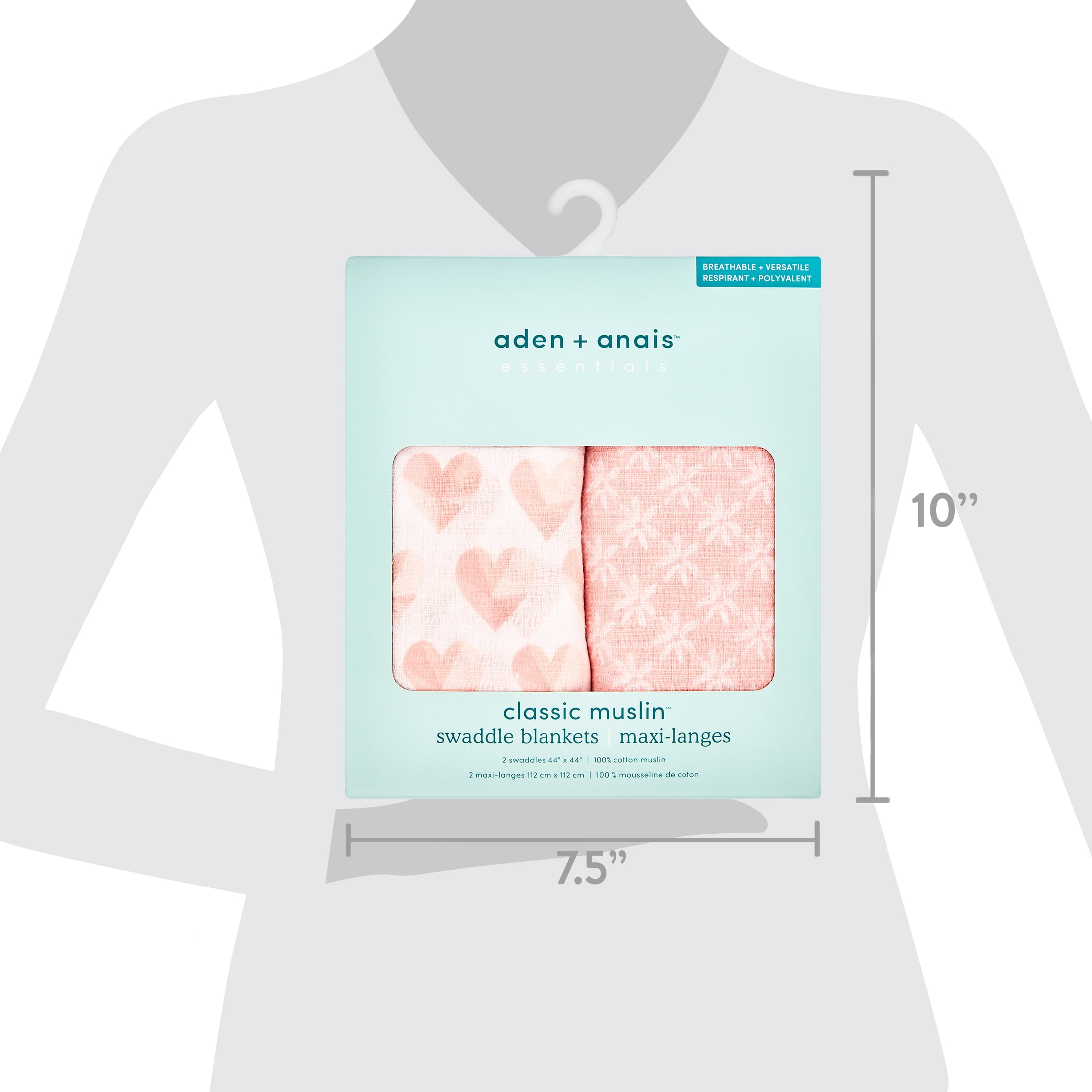 aden + anais Swaddles Cotton Muslin Baby Blankets (2 Count)