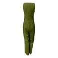 thumbnail image 4 of Women's V-Neck Sleeveless Wide Leg Jumpsuit - Adjustable Waist Romper for Summer Casual Wear, 4 of 4