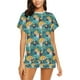 thumbnail image 1 of Conjunto de pijama corto para mujer con estampado tropical de tigre LKS301, 1 of 4