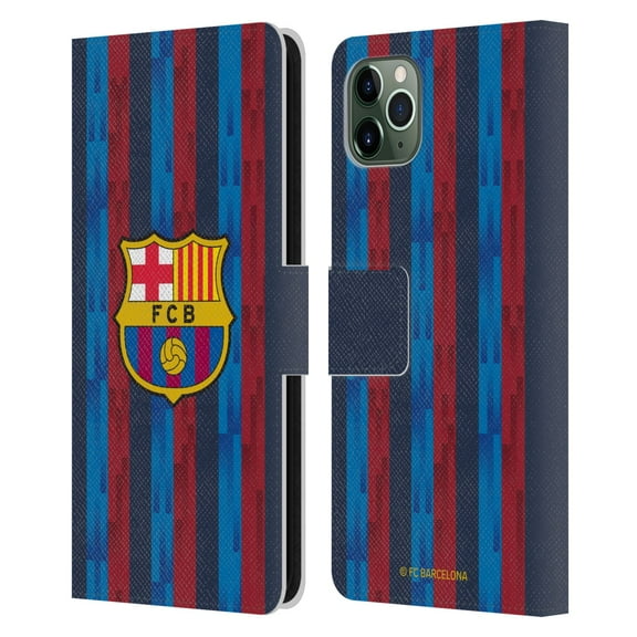 Head Case Designs Officially Licensed FC Barcelona 2022/23 Crest Kit Home Leather Book Wallet Case Cover Compatible with Apple iPhone 11 Pro Max