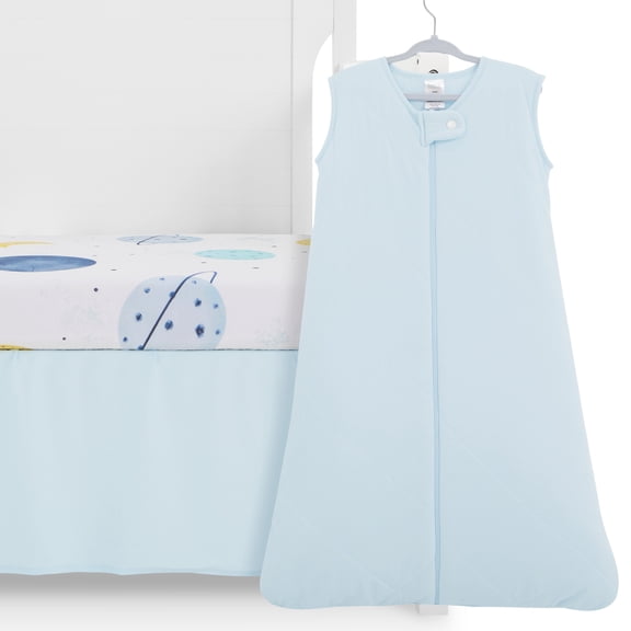 Evolur Space Adventure Mini Crib Set 3pc, Artic Blue And Space Print