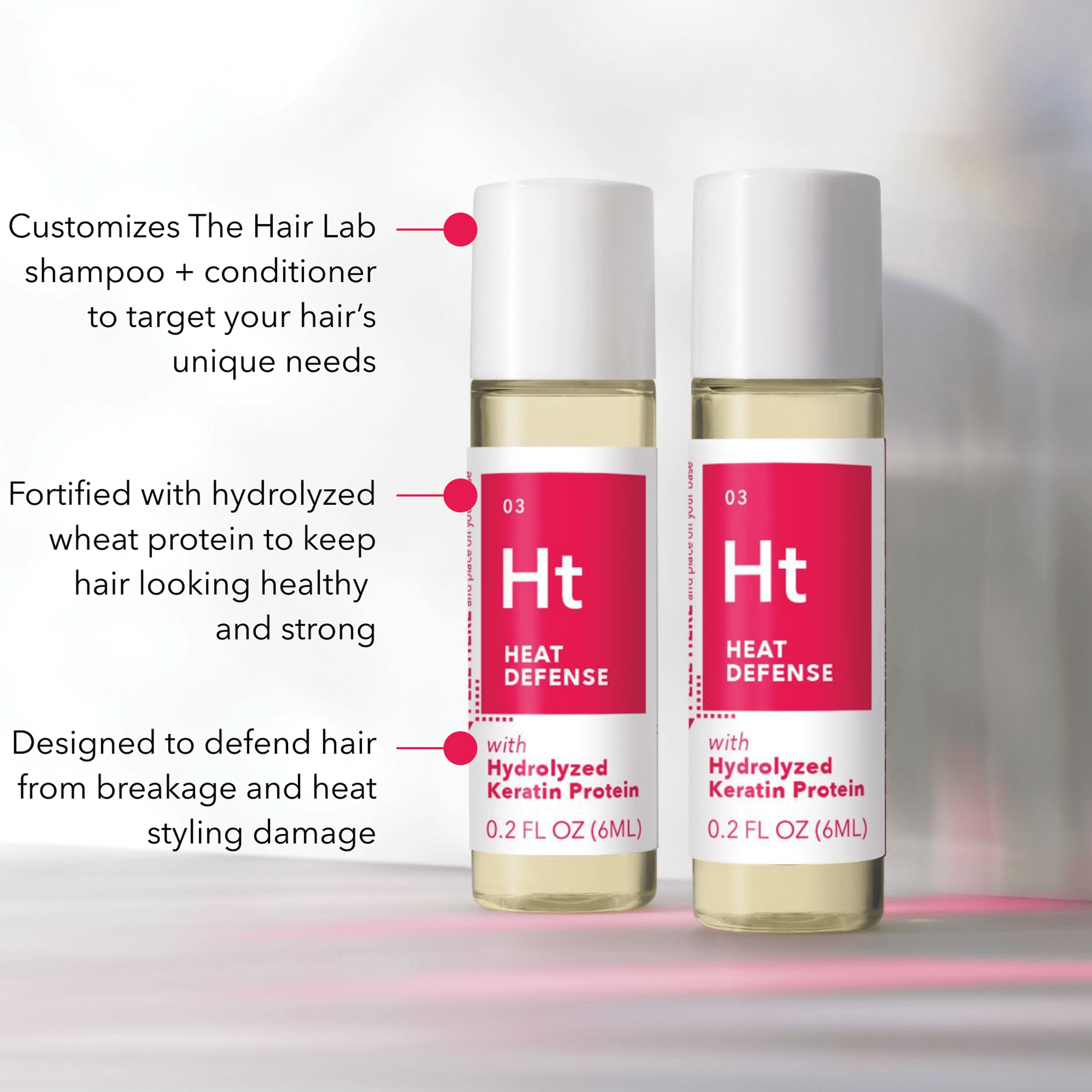 The Hair Lab Heat Defense Dose Set with Hydrolyzed Wheat Protein, 2 x 0.2 oz.