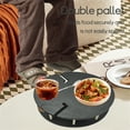 thumbnail image 2 of Mesa de vino al aire libre, bandeja de picnic de madera portátil con soportes para vasos, mesa portátil con almacenamiento de vasos y botellas, cesta de picnic con mesa ideal para días de playa,, 2 of 4