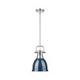 thumbnail image 1 of Duncan Small Pendant with Rod in Chrome with Matte Navy, 1 of 1