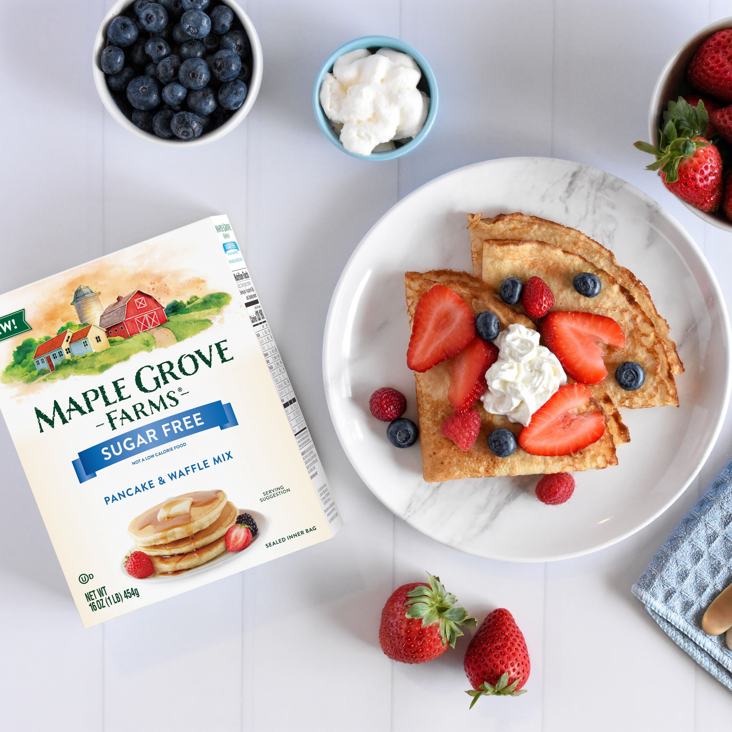 (2 pack) Maple Grove Farms Sugar Free Pancake & Waffle Mix, 16 oz