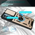 thumbnail image 6 of OnePlus Nord N200 5G Case with Tempered Glass Screen Protector, Dteck Rugged Shockproof Case with Camera Lens Slide Protection, Built-in Kickstand, Magnetic Hard Back Cover,Gold, 6 of 8