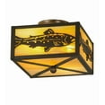 thumbnail image 5 of Meyda Tiffany 18958 Trout 2 Light 15" Wide Semi-Flush Square Ceiling Fixture - Bronze, 5 of 7