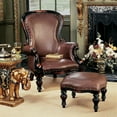 thumbnail image 4 of Design Toscano Victorian Rococo Faux Leather Ottoman, 4 of 6