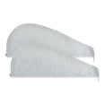 thumbnail image 1 of Toalla de microfibra para el cabello para mujer, turbante de secado rápido con lazo elástico, súper absorbente, paquete de 2., 1 of 5