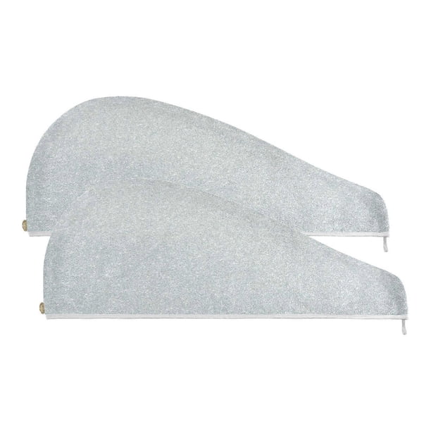 Toalla de microfibra para el cabello para mujer, turbante de secado rápido con lazo elástico, súper absorbente, paquete de 2.