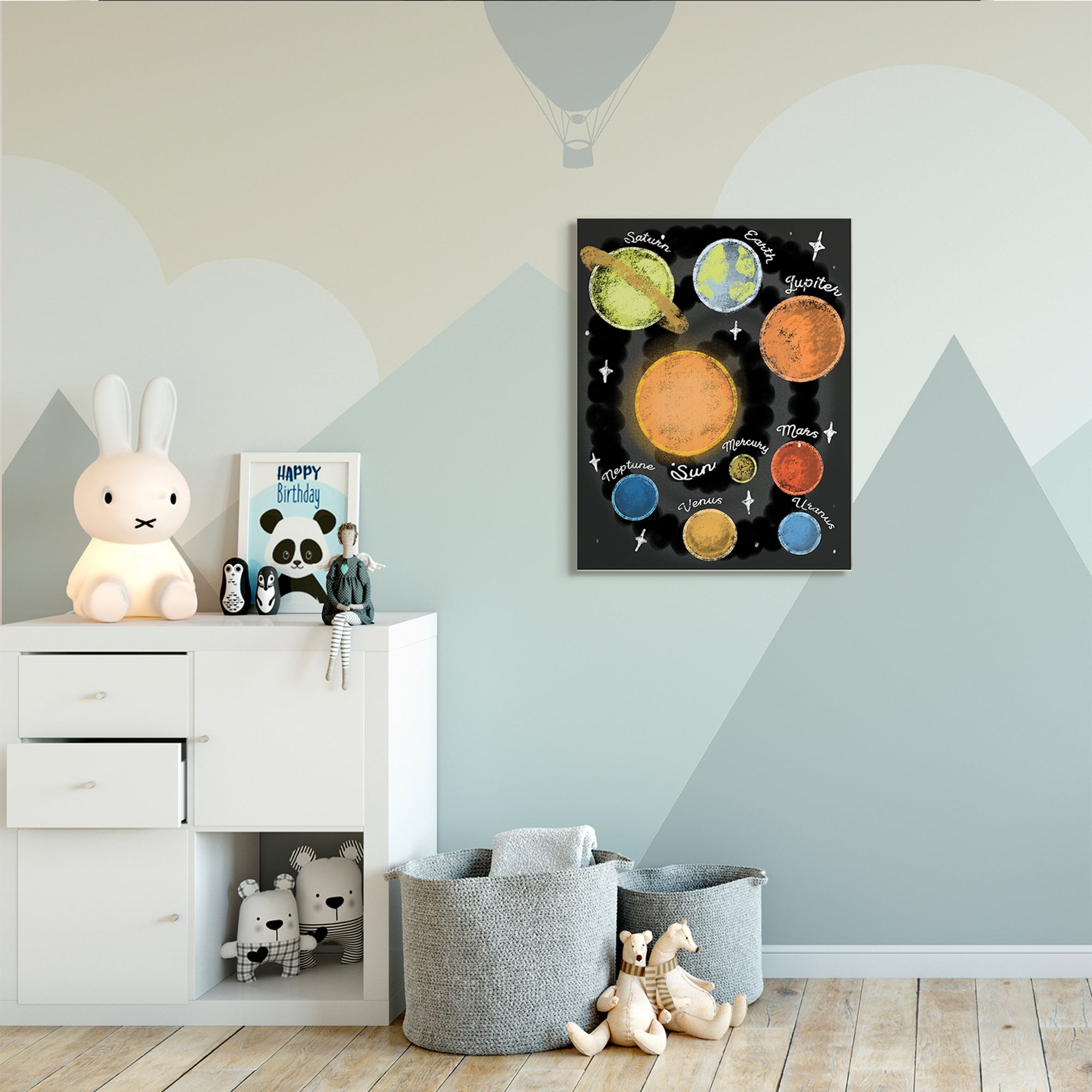 Stupell Industries Solar System Playful Planet Chart Earth Mars Sun,30 x 40,Designed by Daphne Polselli