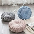 thumbnail image 4 of Velvet Pleated Round Pumpkin Throw Pillow Couch Cushion Floor Pillow for Sofa Chair Bed Car Home Decorative (Green), 4 of 8