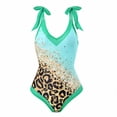thumbnail image 5 of Jacenvly Women'S One Piece Swimsuit with Cover up Wrap Skirt Casual Sleeveless Leopard Print V-Neck Surfing Swimwear Soft Green, 5 of 9