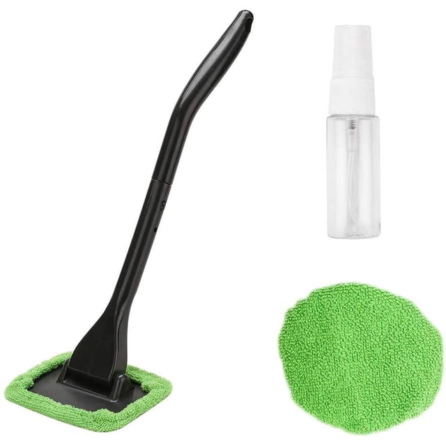 Window Windshield Cleaning Tool Microfiber Cloth Car Cleanser Brush with Detachable Handle Auto Inside Glass Wiper Interior Accessories Car Cleaning Kit