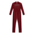 thumbnail image 3 of Xnihocha Girls Sparkle Long Sleeve Leotards for Gymnastics Dancing Ballet Bodysuit Full Unitards Burgundy 8, 3 of 6