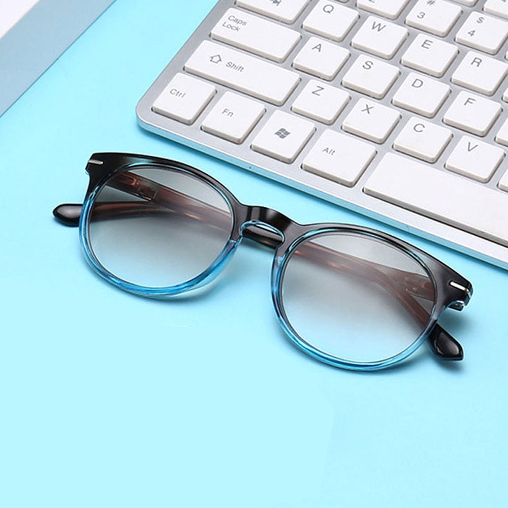 4 Pairs of Women Gradient Brown Reading Glasses 3.50, Tortoiseshell Blue Round Spring Hinge Blue Light Blocking Readers +3.50 Strength UV