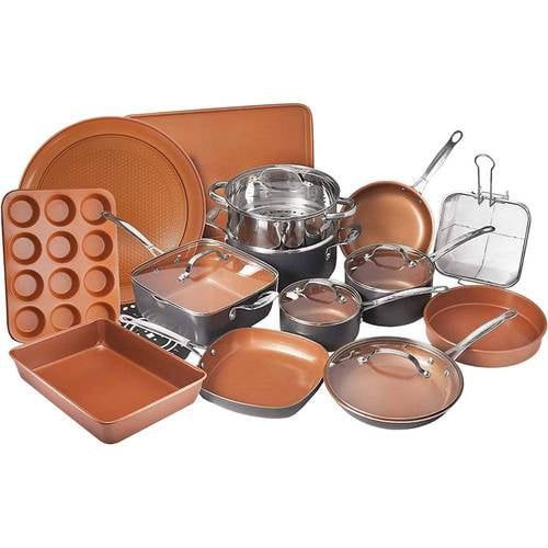 Gotham Steel 20Piece Cookware Set Copper/Black