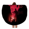 thumbnail image 1 of SIDONKU 60 inch Round Beach Towel Blanket Red Demon Hand Rising Up Zombies Walking Spooky Arm Travel Circle Circular Towels Mat Tapestry Beach Throw, 1 of 2