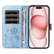 thumbnail image 2 of For iPhone 15 Leather Case Wallet Phone Cover Dandelion Imprint - Sky Blue, 2 of 5