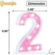 thumbnail image 4 of Luz Decorativa Pooqla Número 2 Rosa con Pilas LED, 4 of 6