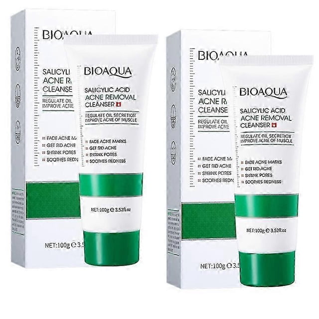 Limpiador facial con ácido salicílico, tratamiento para el acné, hidratante, control de la grasa, cuidado de la piel, espuma limpiadora facial, 2 unidades