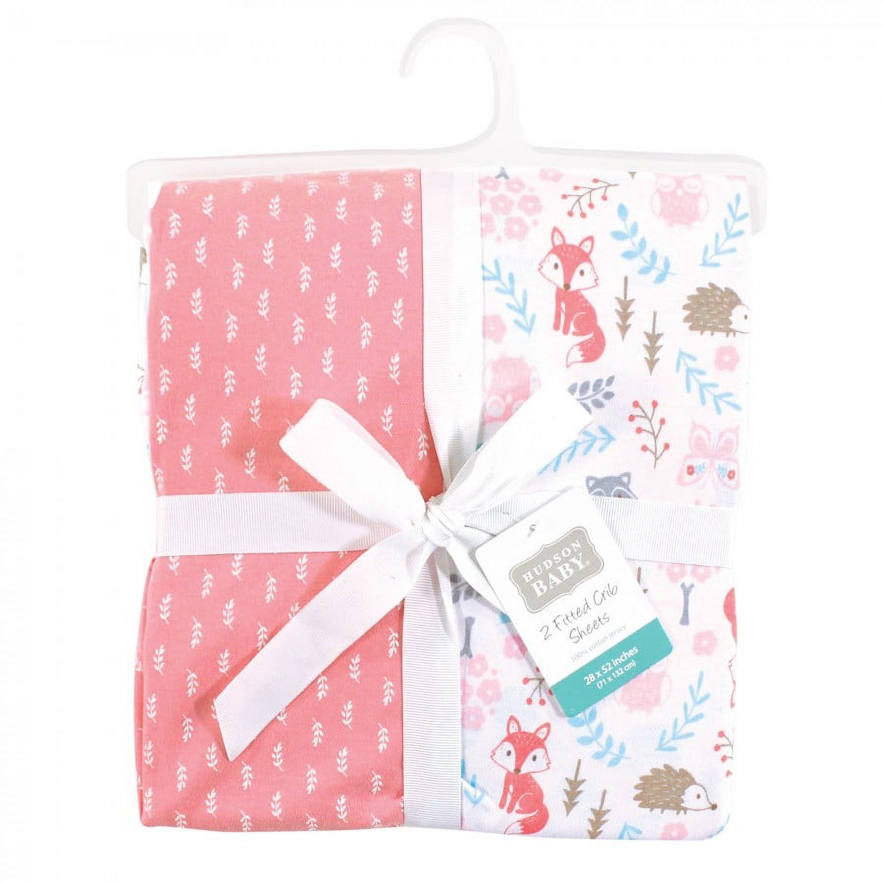 Hudson Baby Infant Boy Cotton Fitted Crib Sheet, Woodland Fox, One Size