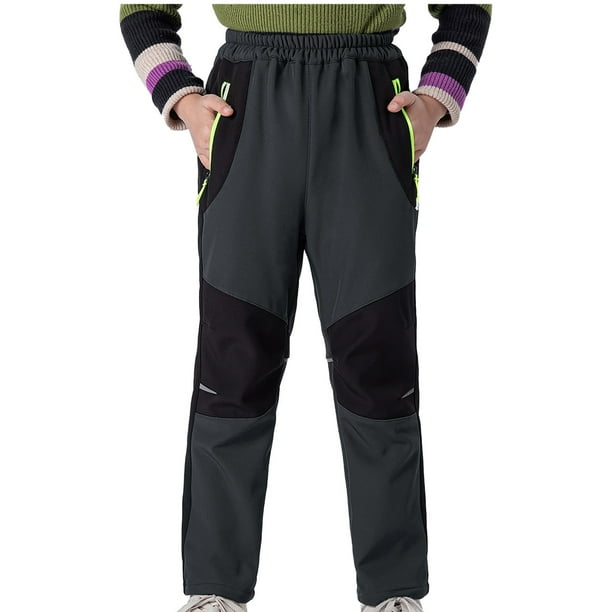Shldybc Kids Snow Ski Pants Hiking Boys Girls Outdoor Waterproof Windproof Plush Solid Color Warm Snowboard Pants Kids Snow Pants on Clearance