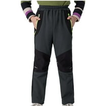 Odeerbi Kids Boys Girls Waterproof Ski Pants Winter Warm Fleece Hiking Pants 2025 Fashion Solid Color Outdoor Keep Warm Windproof Plush Hiking Ski Pants Dark Gray 7-8 Years