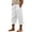 White, variant on TGPMGRZ Linen Capri Pants for Girls Kids Fashion 2026 Button Side Elastic Waist Summer Beachwear White 3-4 Years