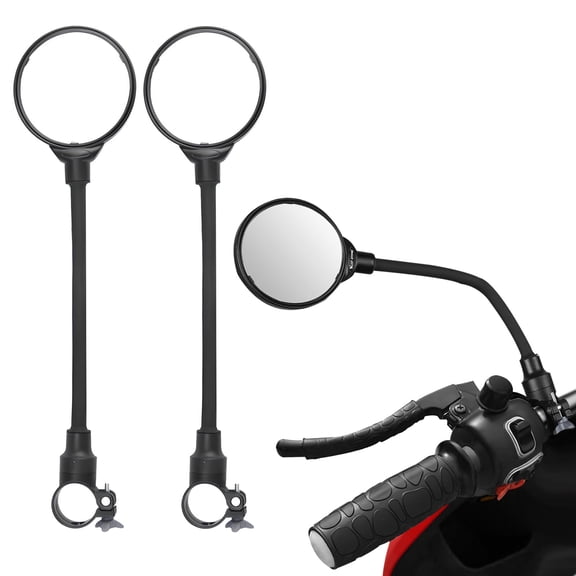 2 Pieces 3.5" Adjustable Bike Mirror Handlebar Mount with Gaskets and Washers, 360 Degree Rotatable Bicycle Mirrors, Secure Wide Angle & Convex Bike Rear View Glasses Cycling Accessories