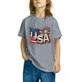 thumbnail image 5 of GERsome Girls Boys 4th of July T-Shirts Unisex Kids American Flag Cotton Short Sleeve Crewneck Shirts USA Stars and Stripes Patriotic Tops, 3-4 Years, 5 of 6