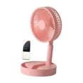 thumbnail image 1 of Ventilador de pedestal plegable, ventilador de pedestal telescópico, altura ajustable, ventilador silencioso, Rosa, 1 of 9