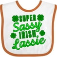 thumbnail image 3 of Inktastic Super Sassy Irish Lassy with Green 4 Leaf Clovers Boys or Girls Baby Bib, 3 of 4