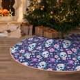 thumbnail image 5 of Sikiie Skull Purple Flower Nativity Christmas Tree Skirt, Jesus Christian Winter Holiday Tree Mat Decoration(30-48IN)48", 5 of 6