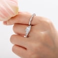 thumbnail image 6 of SFTING Wedding Rings for Women 925 Sterling Silver Three Stone Princess Cut Wedding Rings Set 5A CZ Promise Engagement Rings for Her Size 7, 6 of 8