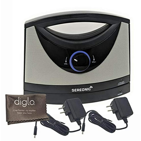 Serene Innovations TV-SB Wireless TV Listening Speaker w/Free Extra Power Adapter & EZ Living Aids Drink Coaster