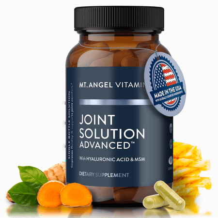 Mt. Angel Vitamins - Joint Solution Advanced, With Curcumin C3 Complex, Glucosamine, Hyaluronic Acid, Bromelain, Collagen Type 2 & MSM, Improves Fluidity & Supports Joint Comfort (120 Capsules)