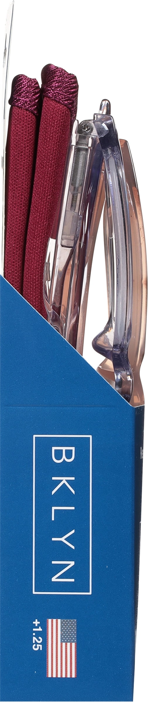 (2 pack) Bklyn, Marcy +1.25, Adult, Womens, Plastic Reading Glasses & Pouches Value Pack , 2 Ea