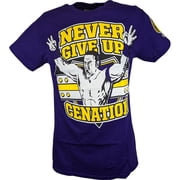 John Cena Purple Never Give Up Mens Cotton T-shirt XL