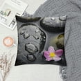 thumbnail image 2 of Orinice Flowers Rocks Water Graphic Decorative Pillow Cover for Home Couch Living Room Sofa Bedroom and Car, Durable Material, 1PC 22x22in, 2 of 5