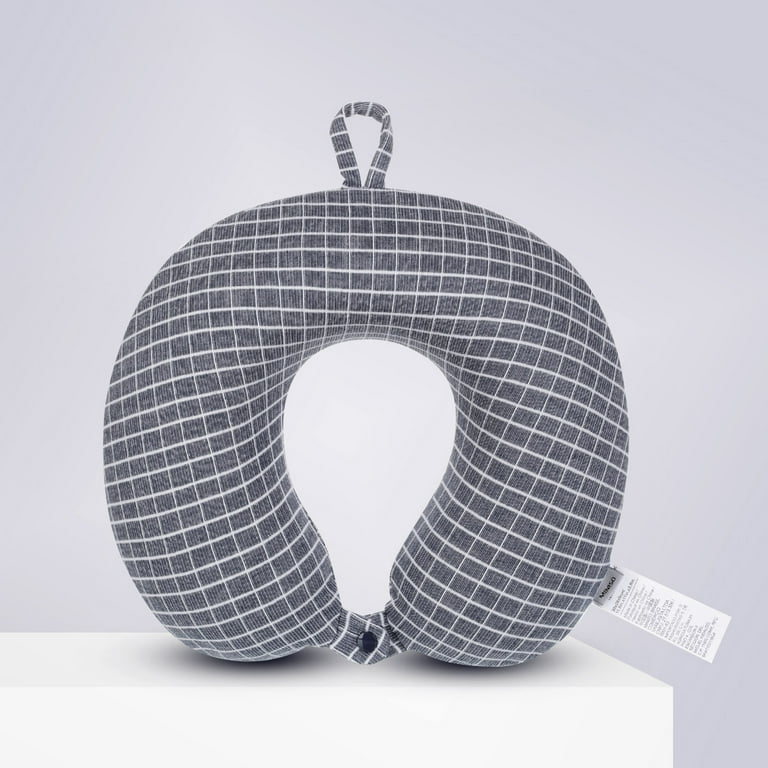MINISO Simple U Shaped Travel Pillow Neck Pillow Memory Foam for Travelling Napping Resting Navy Blue Walmart