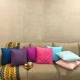 thumbnail image 5 of Pillow Cover, Fuchsia Pink Euro Pillow Covers 26x26 inch (65x65 cm), Suede Euro Pillow Cases, Solid Color, Pintucks, Textured, Striped, Contemporary Euro Size - Contemporary Fuchsia, 5 of 8