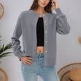 thumbnail image 7 of Gyexs Cardigan Sweaters for Women Trendy Long Sleeve Open Front Button Down Jacket 2025 Fall Clothes Winter Coats (Grey, Size One Size), 7 of 7