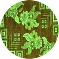 thumbnail image 1 of Ahgly Company Indoor Round Abstract Green Modern Area Rugs, 5' Round, 1 of 4