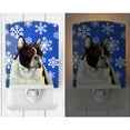 thumbnail image 2 of Caroline's Treasures LH9292CNL French Bulldog Winter Snowflakes Holiday Ceramic Night Light, 6x4x3", multicolor, 2 of 2